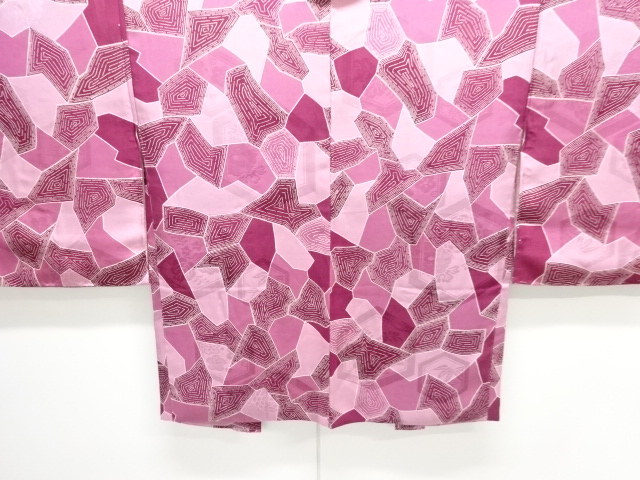 JAPANESE ANTIQUE HAORI / TAISHO ROMAN STYLE / MON KINSHA / ABSTRACT